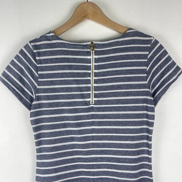 Sail To Sable STS Navy White Striped Short Sleeve Dress Women's Small Preppy - Picture 5 of 10